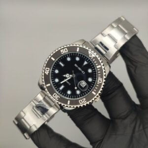 Submariner-Style Quartz Watch ( Black )