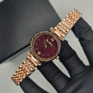 Elegant Rose Gold Brown Dial Watch ( Ladies )