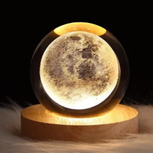 3D Moon Crystal Ball Night Light Ball Projection Lamp Planet Model